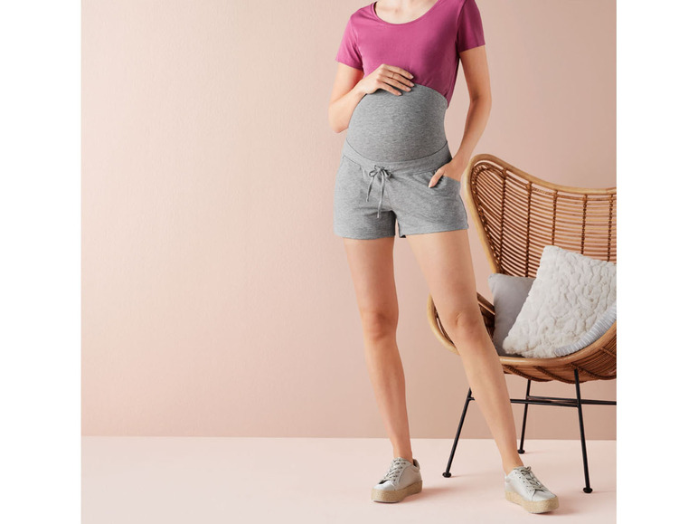 Gehe zu Vollbildansicht: esmara® Damen Umstands-Sweatshorts, niedrige Leibhöhe, mit elastischem Besatz - Bild 6