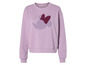 Lilafarbener Pullover mit Mickey Mouse-Motiv.