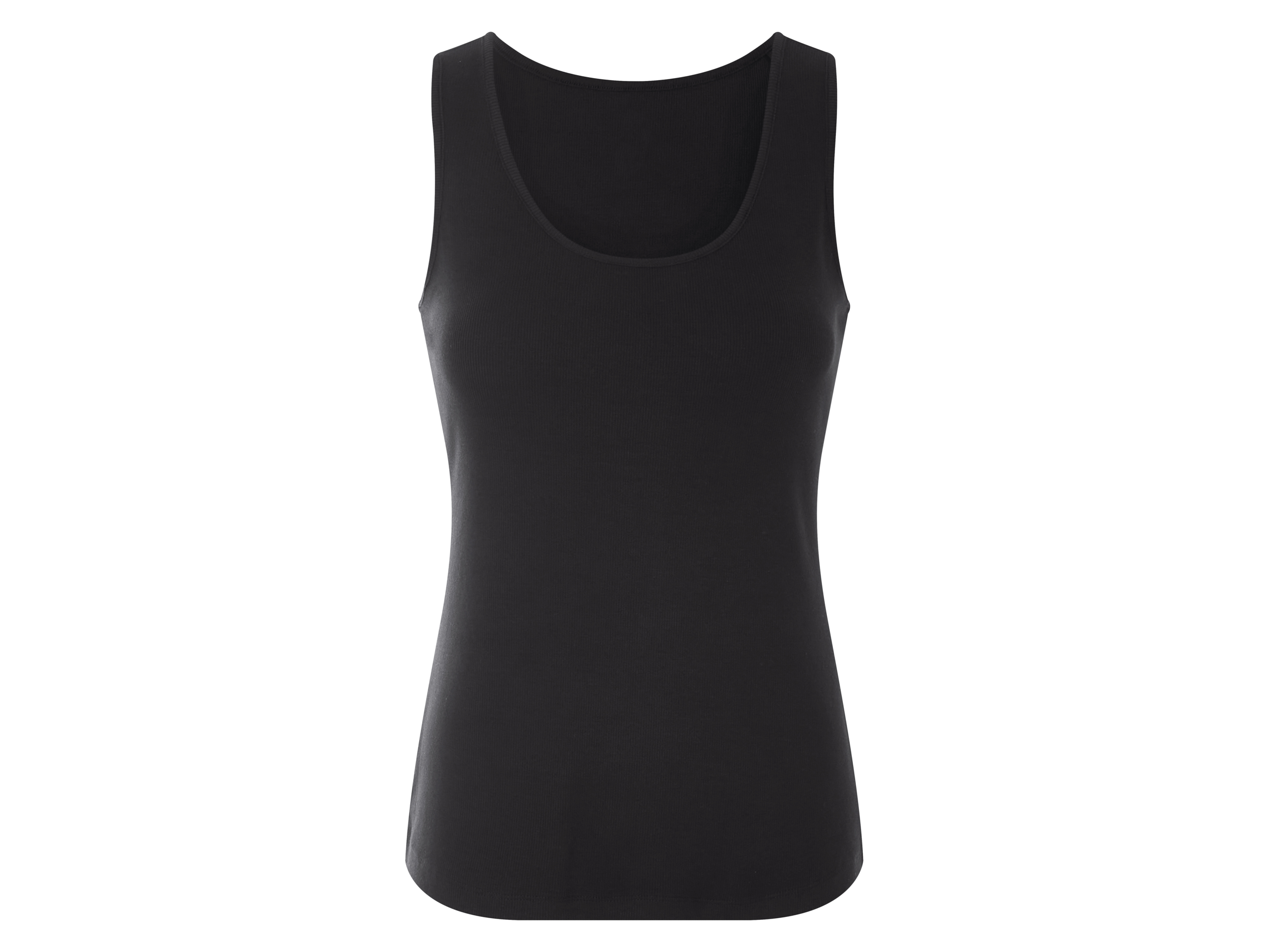 Thumbnail - esmara® Damen Gerippte Tops, 2 Stück, in modischer Ripp-Qualität (Schwarz/weiß, XS(32/34))