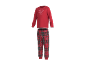 Roter Langarm-Pyjama-Set mit karierter Hose und „Cookie Time“-Grafik.