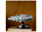 Ein Lego Millennium Falcon Star Wars-Modell auf einem Buch.