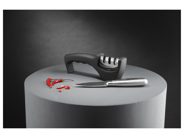 ERNESTO® Soft-Touch-Griff mit Messerschärfer, 3-stufig,