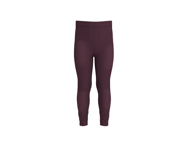 Kinder-Leggings in Bordeaux mit Gummibund und Ziertaschen