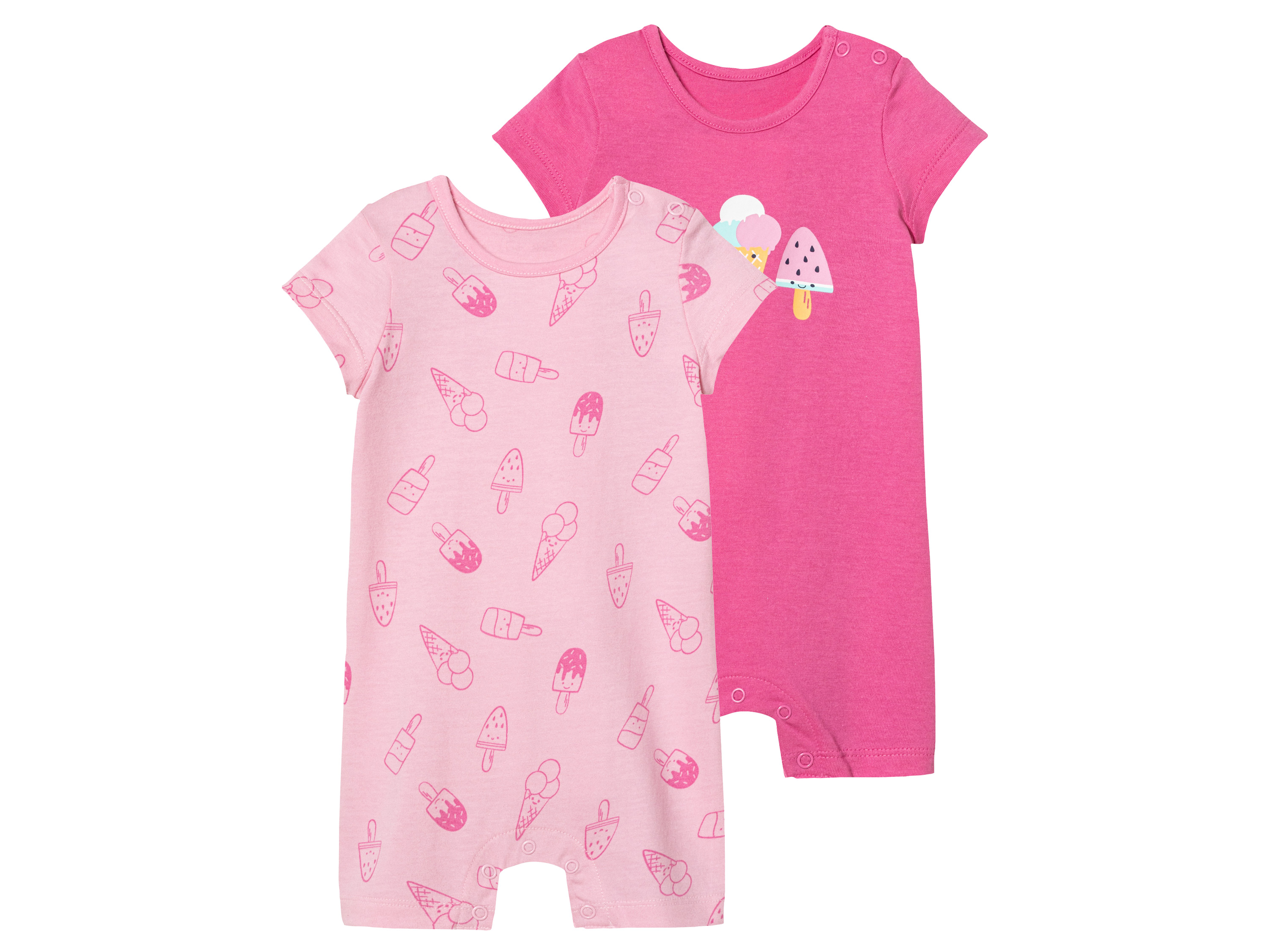 lupilu® Baby Playsuits, 2 Stück, reine Baumwolle (50/56, pink/rosa) | 04335747074813