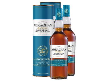 2 x 0,7-l-Flasche Whiskypaket Abrachan Blended Malt Scotch Whisky Double Cask Matured 14 Jahre mit Geschenkbox 45% Vol