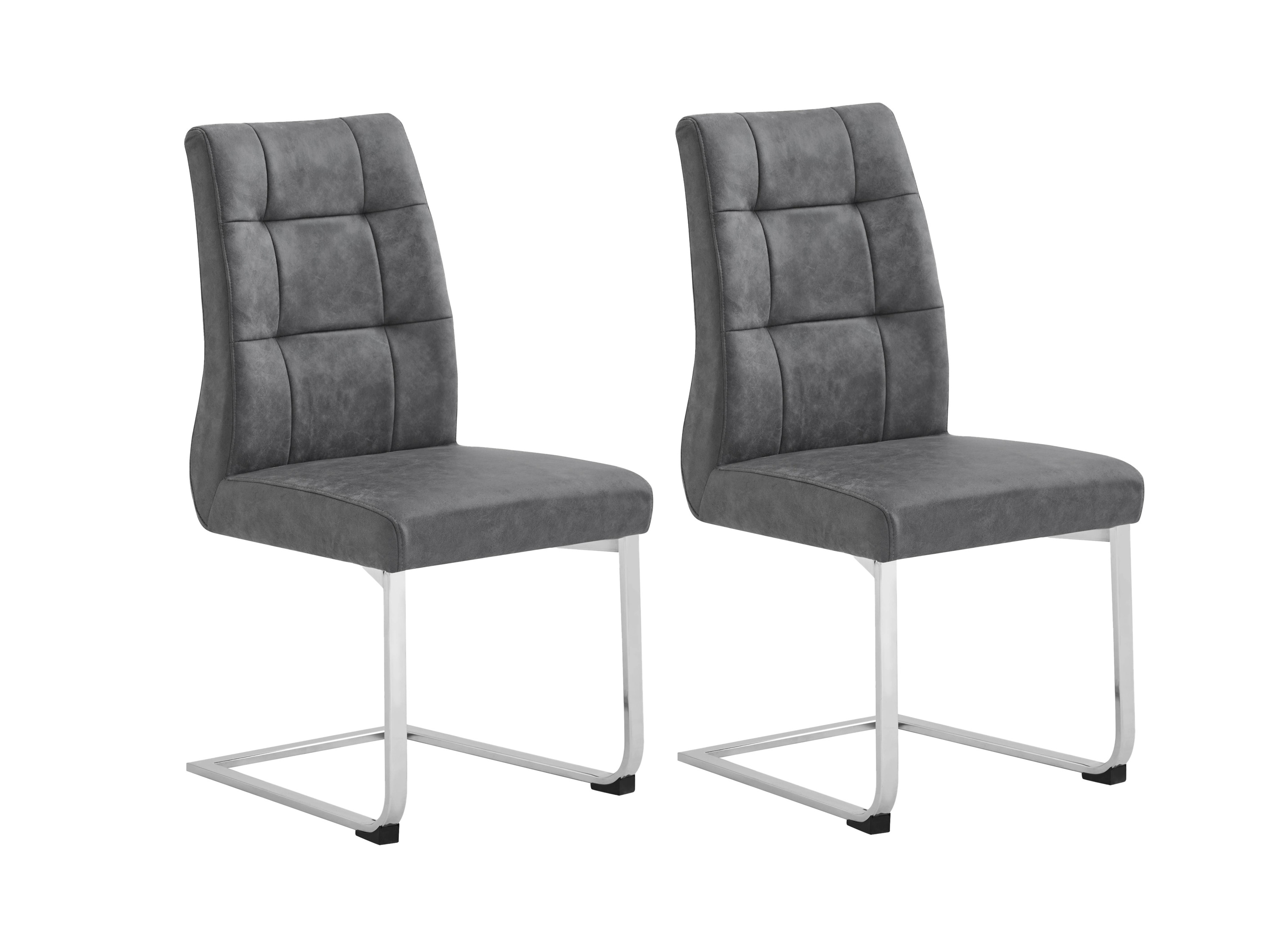 byLIVING Stuhl Marlen 2er Set (Vintage Stoff anthrazit) | 04251942205169