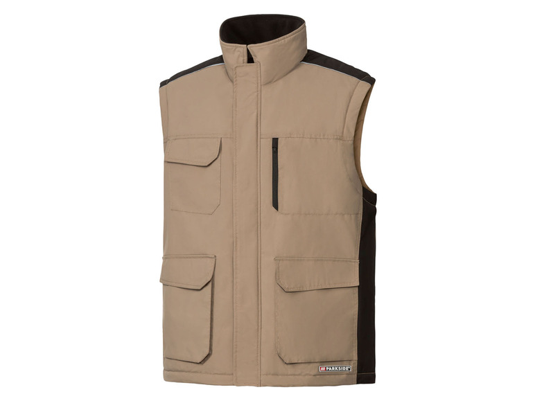 Beige Arbeitsweste mit mehreren Taschen von Parkside.