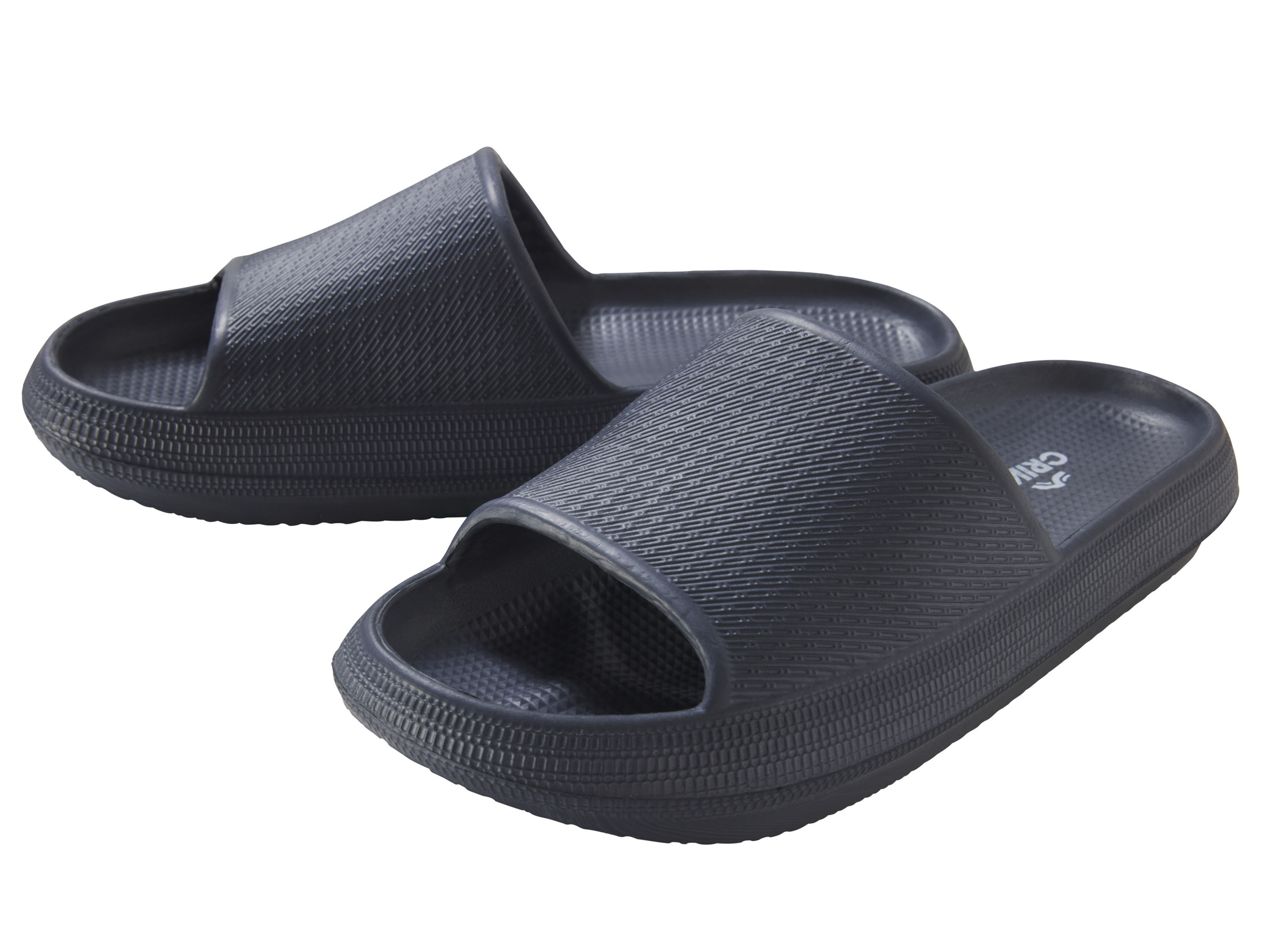 CRIVIT Herren Badepantolette (Navy, 44)““ | navy Muster: – Detail: breite Bandage für besseren Halt Verschlussart: – Laufsohle: leichte, EVA-Laufsohle Material: Obermaterial: sonstiges Material