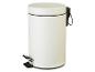 Weiße Fußpedal-Mülleimer, minimalistisches Design.