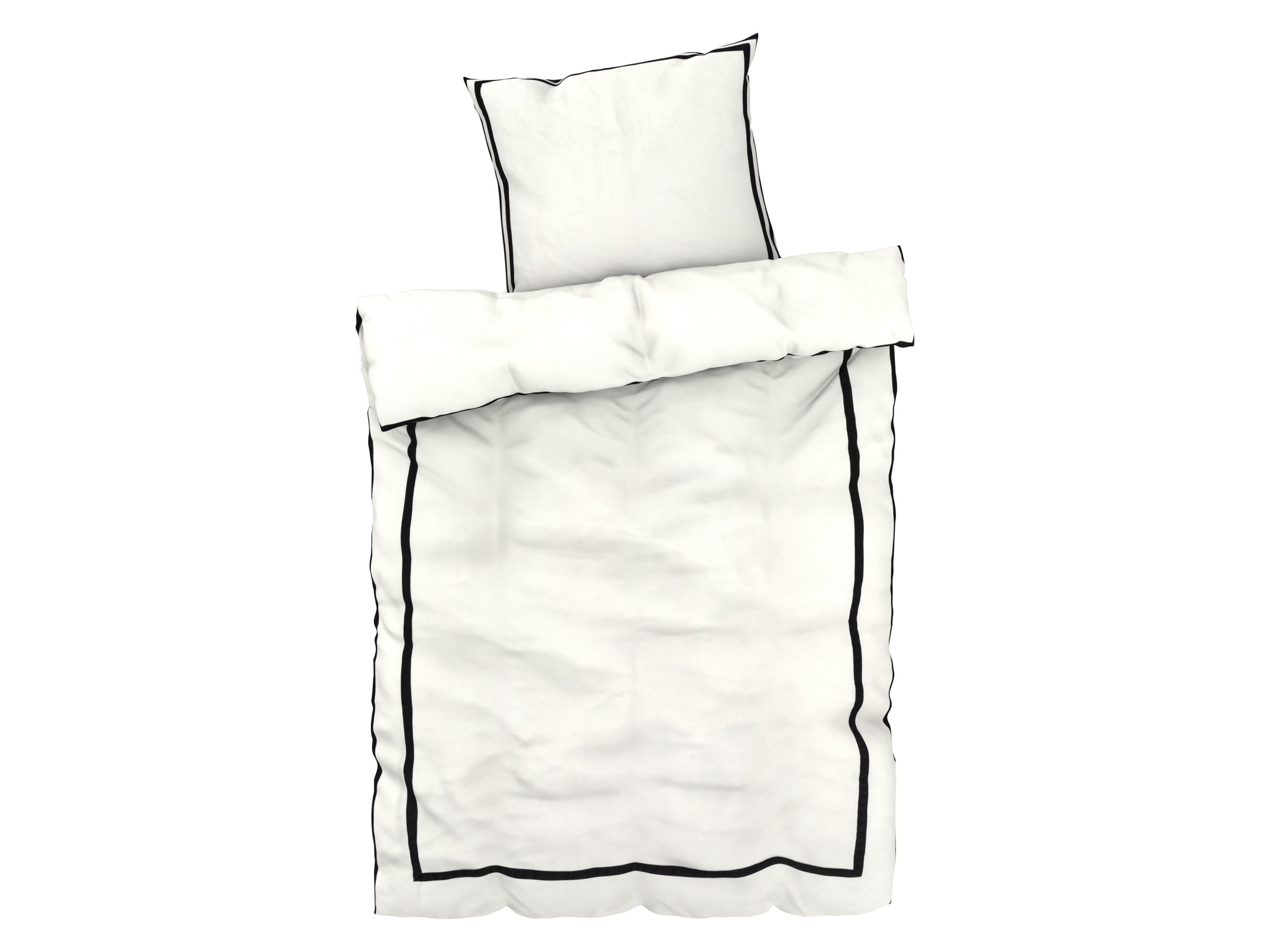 LIVARNO home Bettwäsche Satin, 155 x 220 cm (Achtung: LV OSDE) (weiß/schwarz) | 04335815025709