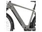 Graues E-Bike mit 'VIATOR MOVE 01' und 'FISCHER' Schriftzug auf dem Rahmen.