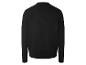 Schwarzer Herrenpullover mit langen Ärmeln und Rundhalsausschnitt