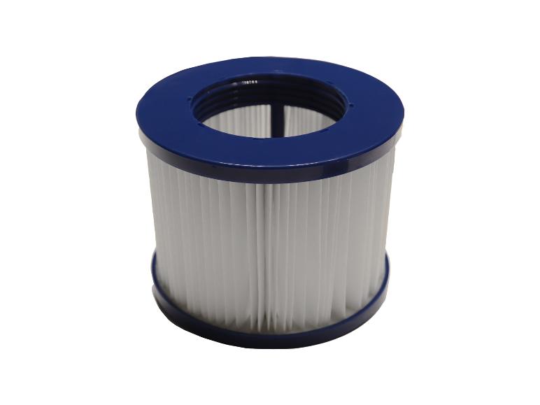 Blauer und weißer zylindrischer Filterkartusche