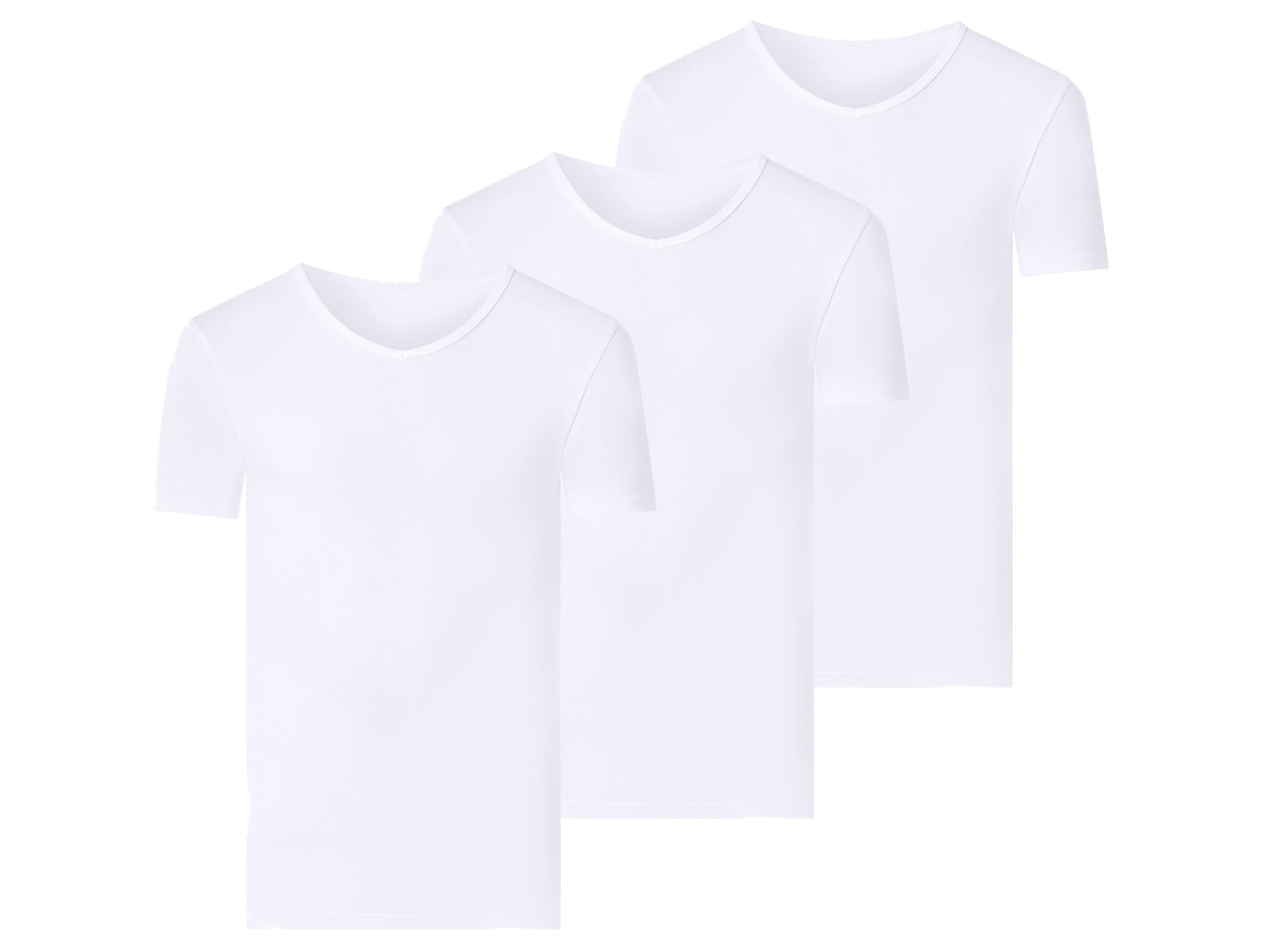 ESMARA MEN Feinripp-Unterziehshirts, 3 Stück (V-Ausschnitt, Weiß, 5/M)