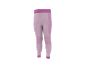 Rosa Sportleggings mit dunklerem Bund und strukturierten Details.