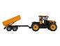 Spielzeug: gelber Fastrac Traktor mit Kipper.