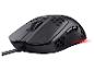 Schwarze Gaming-Maus mit Wabenmuster und roter LED-Beleuchtung