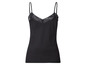 Schwarzes Tanktop mit Spitzendetails.