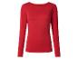 Rotes Langarmshirt mit U-Boot-Ausschnitt