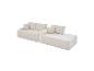 Cremefarbenes geripptes Cord-Modulsofa mit Kissen, modernes und bequemes Design.