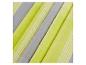 Limegrüne und graue Handtücher mit Streifen.
