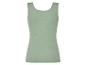 Ein hellgrünes, ärmelloses, geripptes Top.