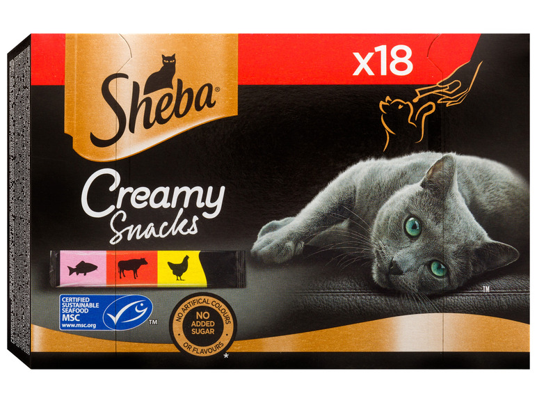 Gehe zu Vollbildansicht: Sheba Creamy Snacks Multipack, 18 x 12 g - Bild 1