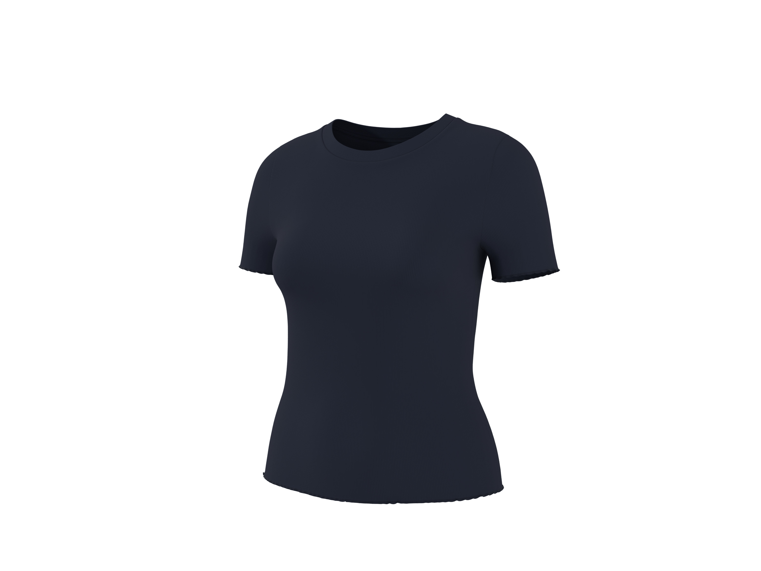 ESMARA® Damen T-Shirt Rippe (Navy, M(40/42))