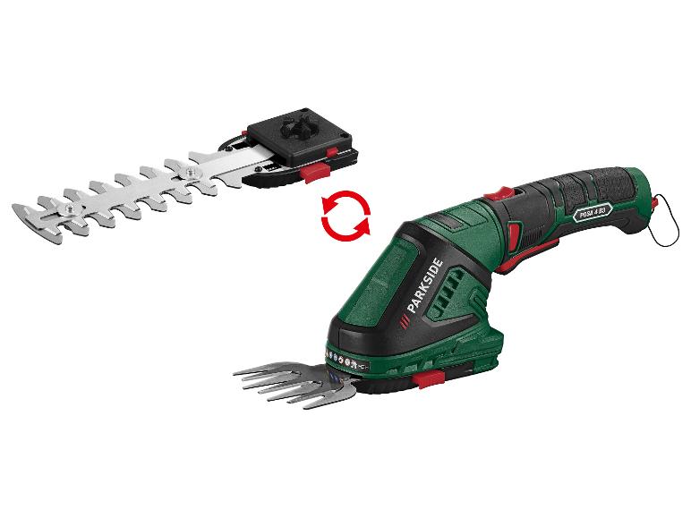 4 V 2-in-1 Akku-Gras- und Strauchschere »PGSA 4 B3«, mit 180° drehbarem Softgriff