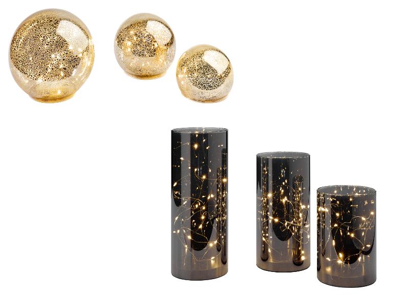 LIVARNO home LED-Glaskugeln und -zylinder mit Mikro-LEDs