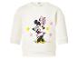 Weißes Baby-Sweatshirt mit Minnie Maus-Aufdruck und Blumen.