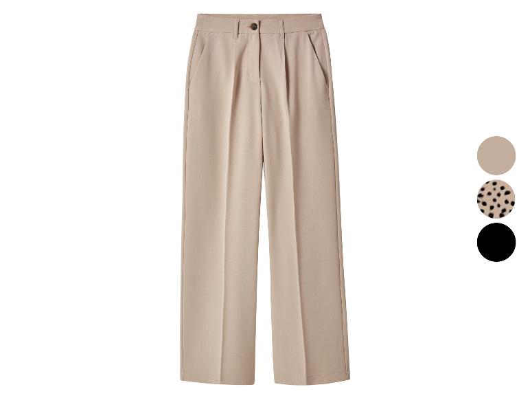 Beige High-Waist-Hose mit einfarbigen, Leoparden- und schwarzen Farboptionen.