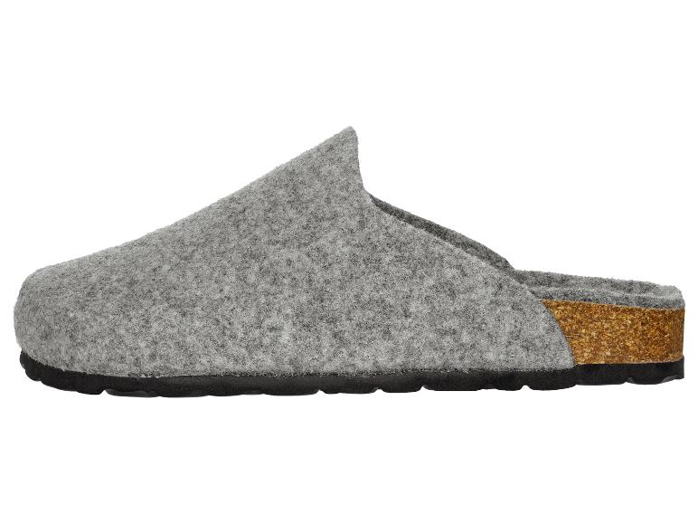 Graue Filzpantoffeln mit Korksohle