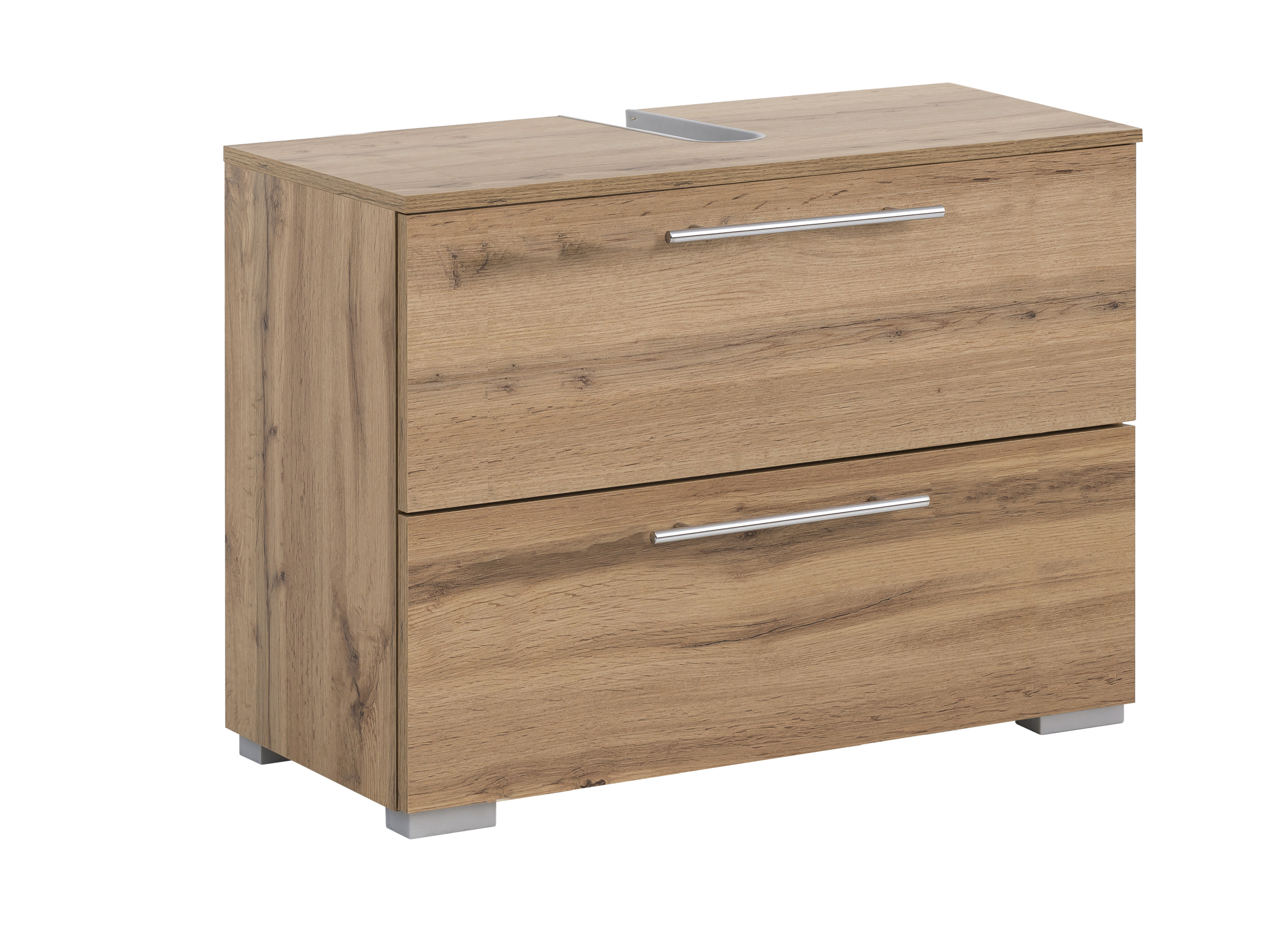 SCHILDMEYER Waschbeckenunterschrank Carlos (Breite 80 cm, Eiche Landhaus)