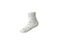 Weiße Socke mit grünen und blauen Drachen- und Schlangenmustern.