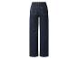 Dunkelblaue Straight-Leg-Jeans, Rückansicht.