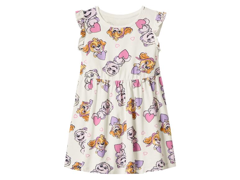 Kinder-Sommerkleid mit Welpen- und Herzmotiv.