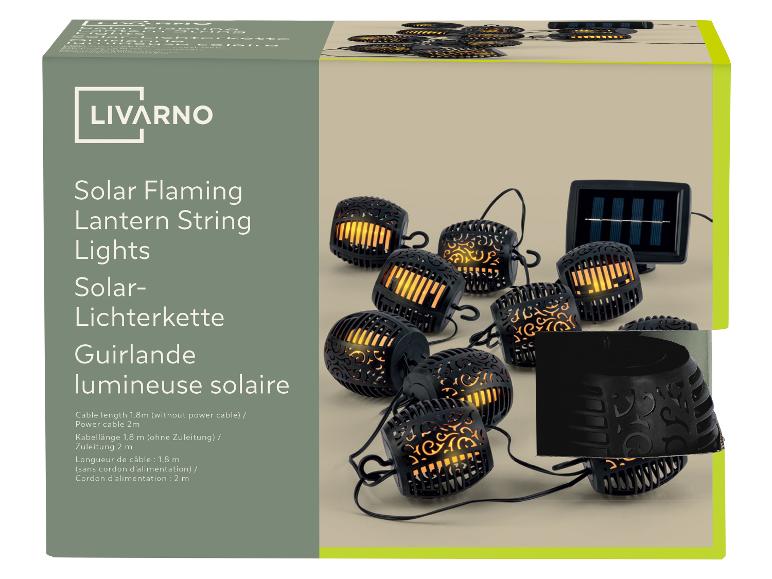 Solar-Flammenlaternen-Lichterkette, 1,8 m lang mit 2 m Stromkabel.