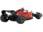 Rotes Formel-1-Spielzeugauto mit schwarzen und gelben Details.