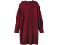 Bordeauxroter Langarmpullover mit Rundhalsausschnitt.