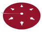 Roter Christbaumrock mit weißen Tannenbaum-Motiven.