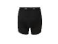 Schwarze Herren-Boxershorts mit grauem Muster am Bund.