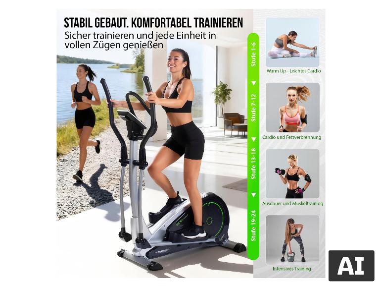 Christopeit Sport Crosstrainer Ergometer Eco 2000 für das Heimtraining. [KI-generiertes Bild]