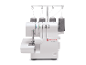 Singer 14SH654 Overlockmaschine: weiße Overlockmaschine mit grauen Garnrollen.