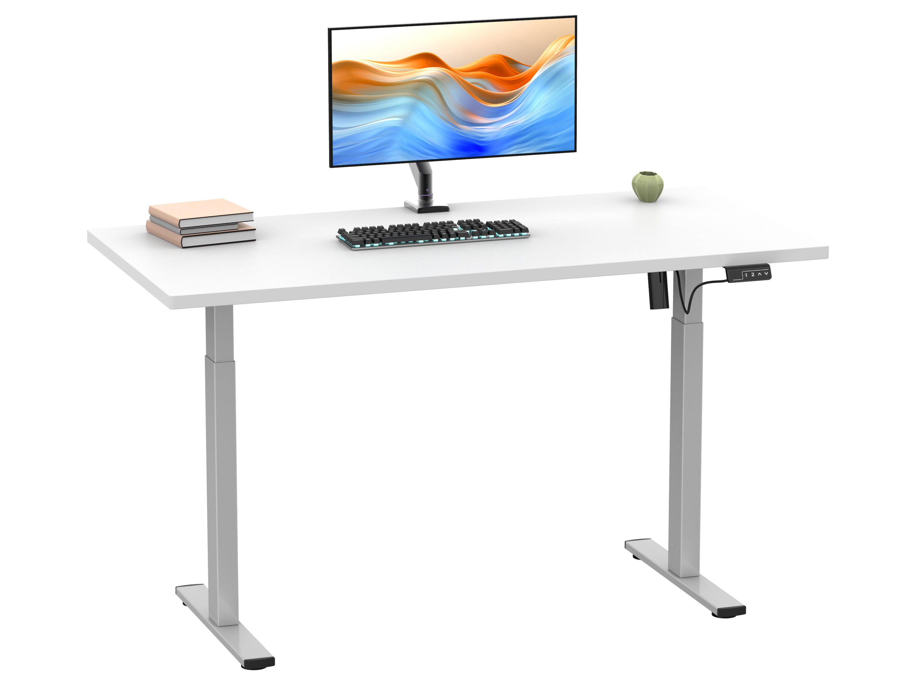 Thumbnail - VCM Schreibtisch E-Lona (Weiß/Silber, 160 x 80 cm)