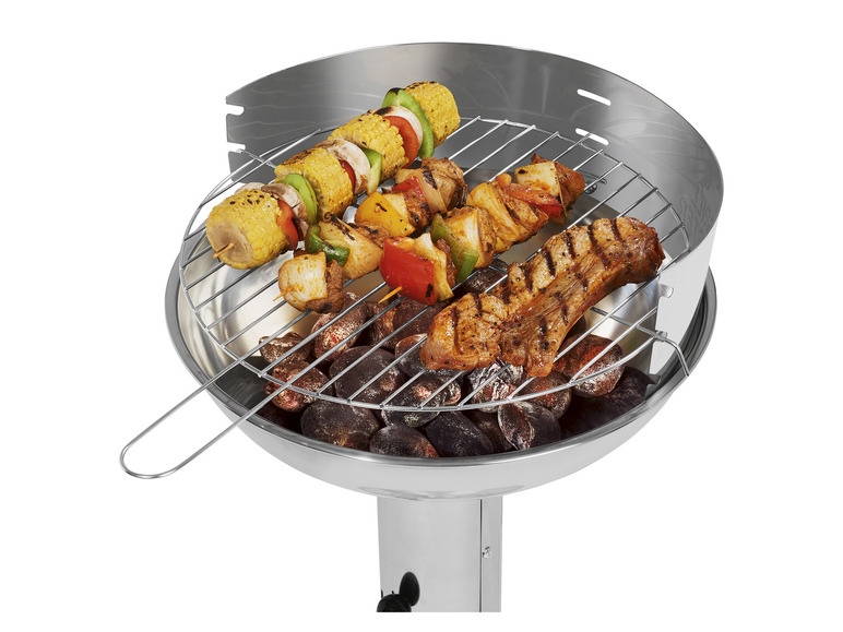 Edelstahl Holzkohle GRILLMEISTER Säulengrill,