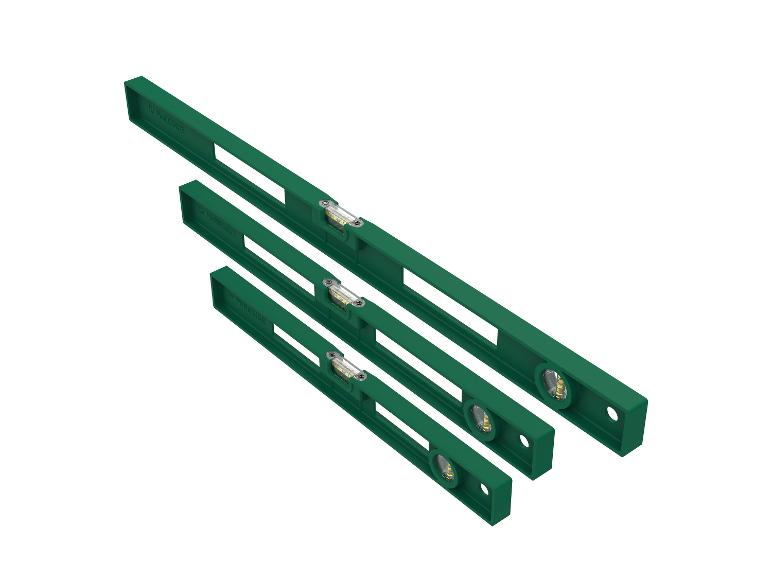 Drei Parkside-Wasserwaagen in verschiedenen Größen.