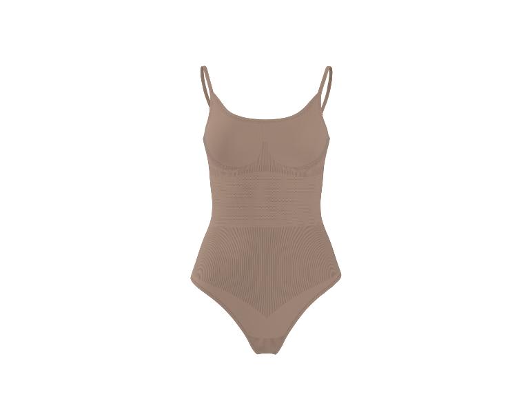Beigefarbener Damen-Shapewear-Body mit dünnen Trägern