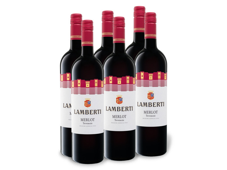 Gehe zu Vollbildansicht: 6 x 0,75-l-Flasche Weinpaket Lamberti Merlot Trevenezie IGT trocken, Rotwein - Bild 1