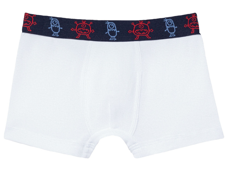Weiße Boxershorts für Jungen mit Monster-Print.